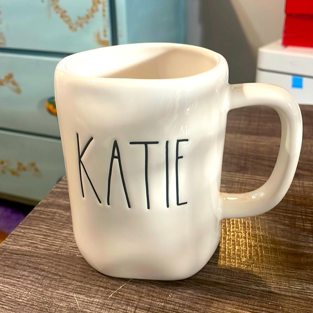 Rae Dunn Artisan Collection by Magenta  192 ceramic large mug with Katie on it.